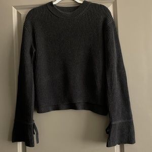 Allsaints bell sleeve black knit sweater